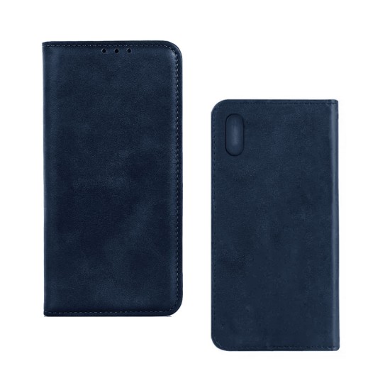 Leather Flip Cover with Internal Pocket For Xiaomi Redmi 9a Blue